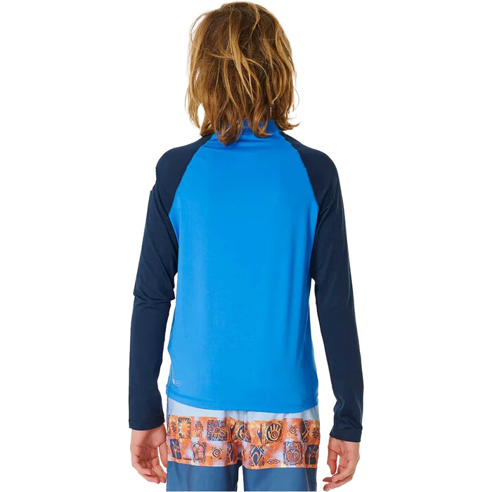 2024 Rip Curl Junior Shock UPF Long Sleeve Lycra Vest 123BRV - Blue Gum